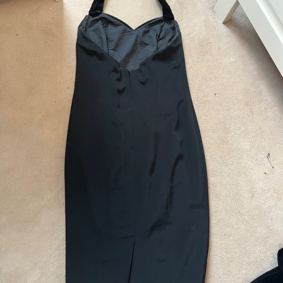 Beautiful black dress with velvet jacket.  Size 7/8 form fitting - Picture 3 of 5